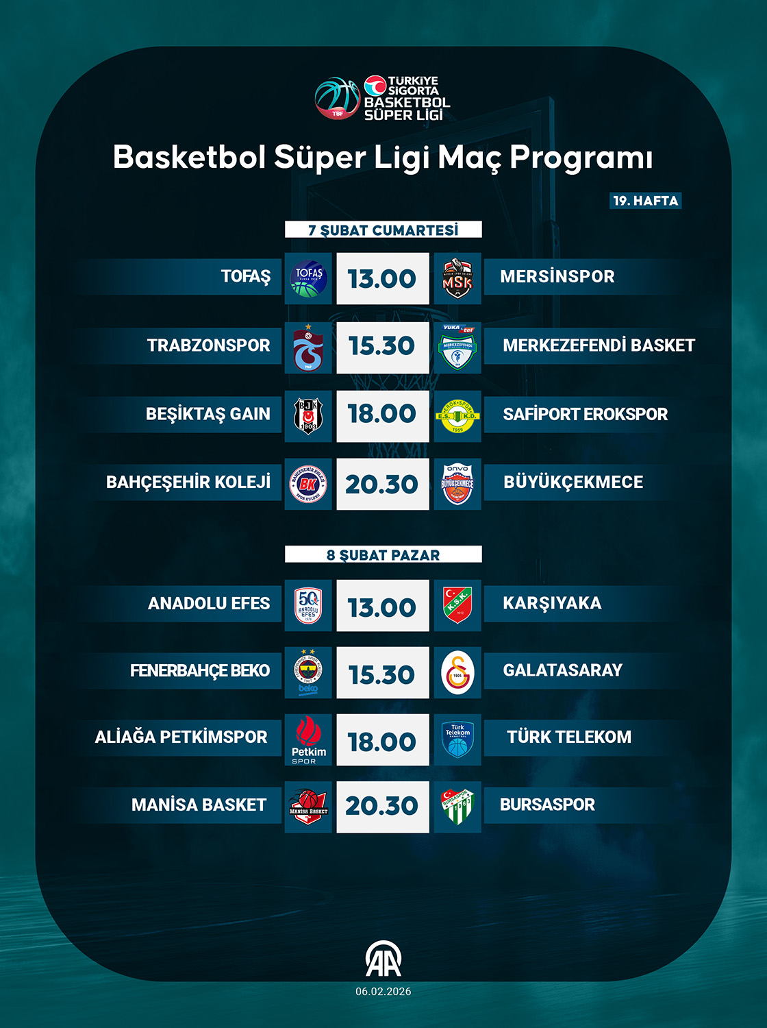 Basketbol Süper Ligi Maç Programı