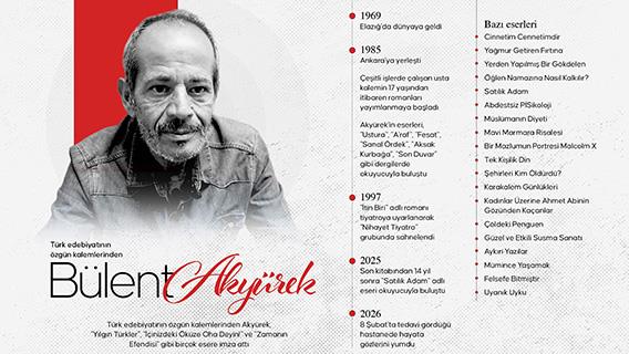 Türk edebiyatının özgün kalemlerinden Bülent Akyürek