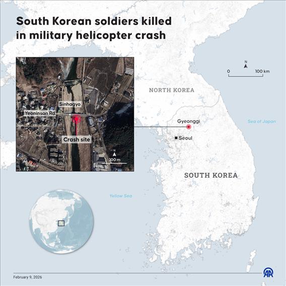 Two South Korean soldiers were killed when a military helicopter crashed in Gyeonggi province