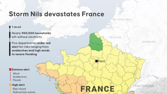 Storm Nils devastates France
