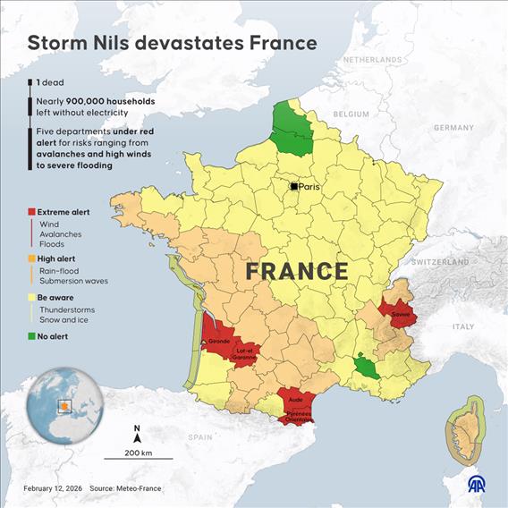 Storm Nils devastates France