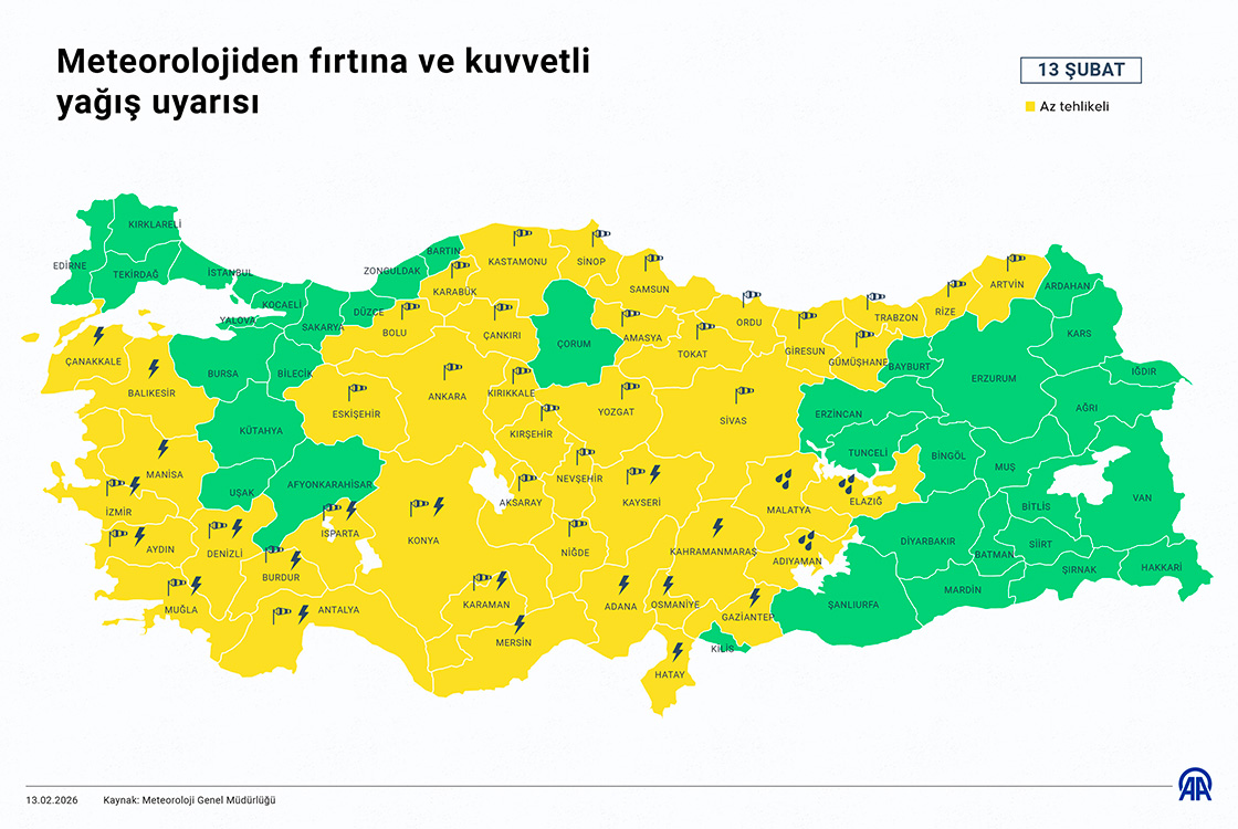 Meteorolojiden fırtına ve kuvvetli yağış uyarısı
