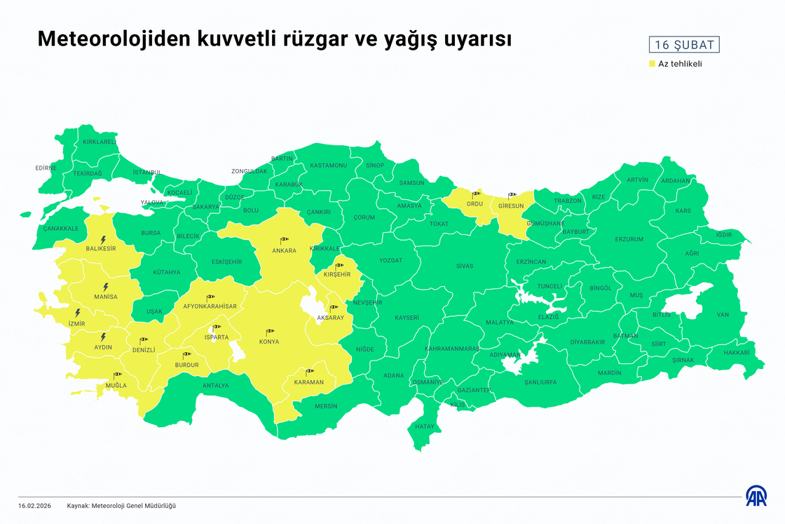 Meteorolojiden kuvvetli rüzgar ve yağış uyarısı