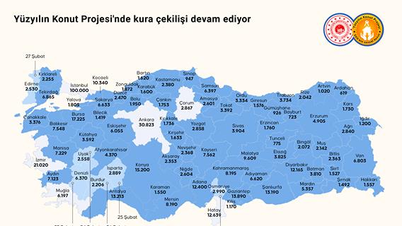 Yüzyılın Konut Projesi'nde kura çekilişi devam ediyor
