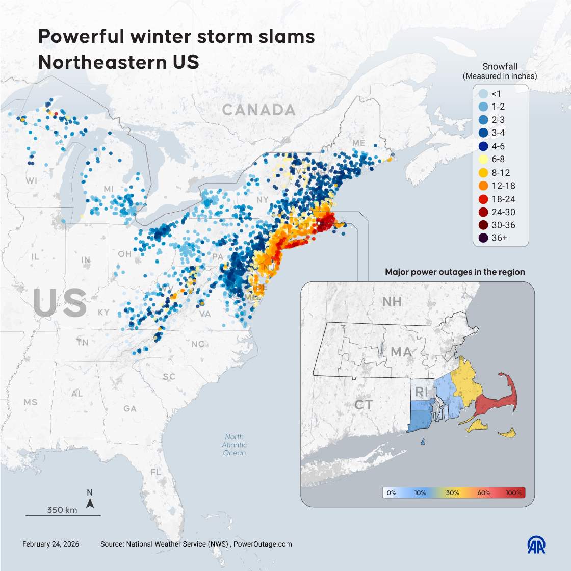 Powerful winter storm slams Northeastern US