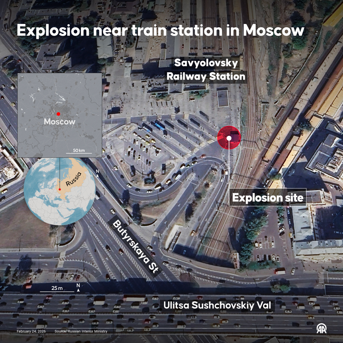 A traffic police officer was killed after an explosion outside a railway station in Moscow