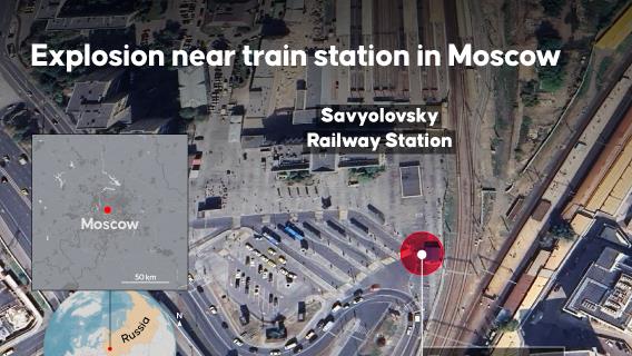 A traffic police officer was killed after an explosion outside a railway station in Moscow
