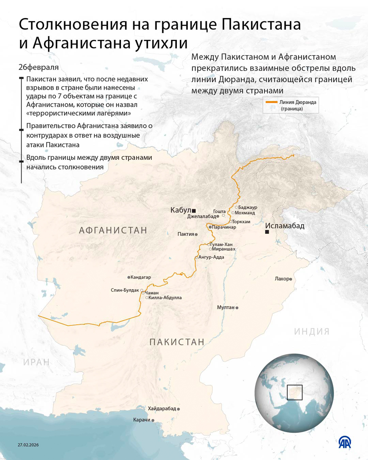 Столкновения на границе Пакистана и Афганистана утихли