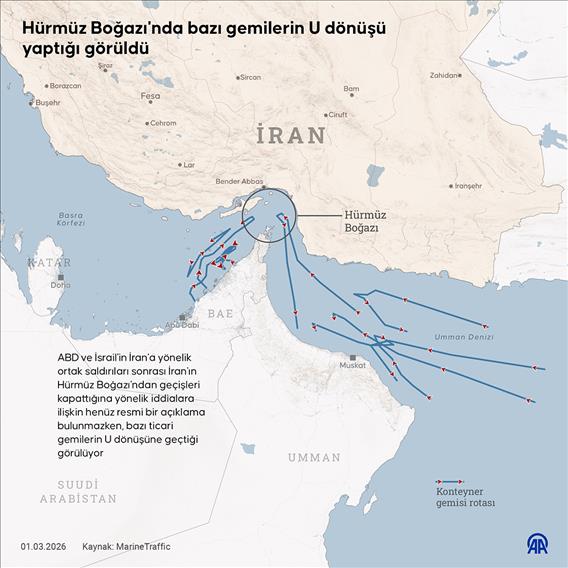 Hürmüz Boğazı'nda bazı gemilerin U dönüşü yaptığı görüldü