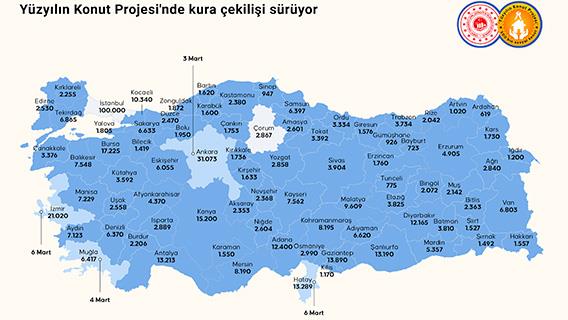 Yüzyılın Konut Projesi'nde kura çekilişi sürüyor
