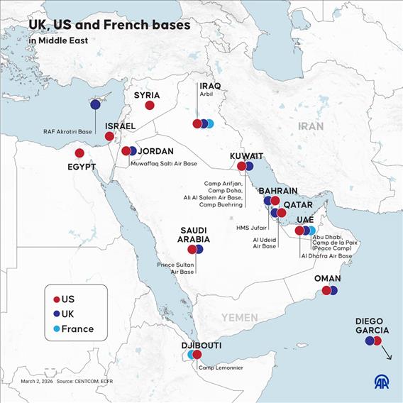 INFOGRAPHICS-UK, US and French bases in Middle East