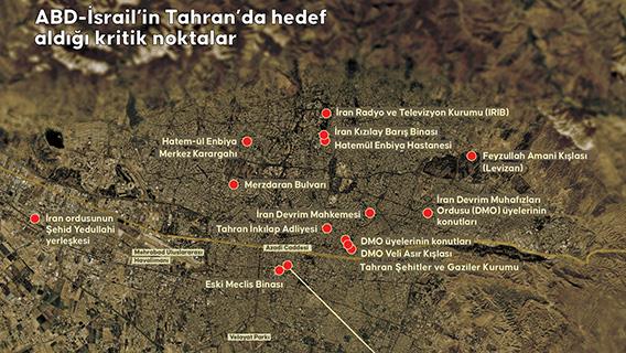 ABD-İsrail'in Tahran’da hedef aldığı kritik noktalar
