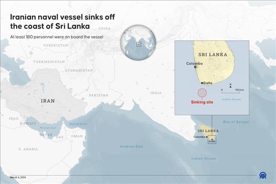 Iranian naval vessel sinks off the coast of Sri Lanka