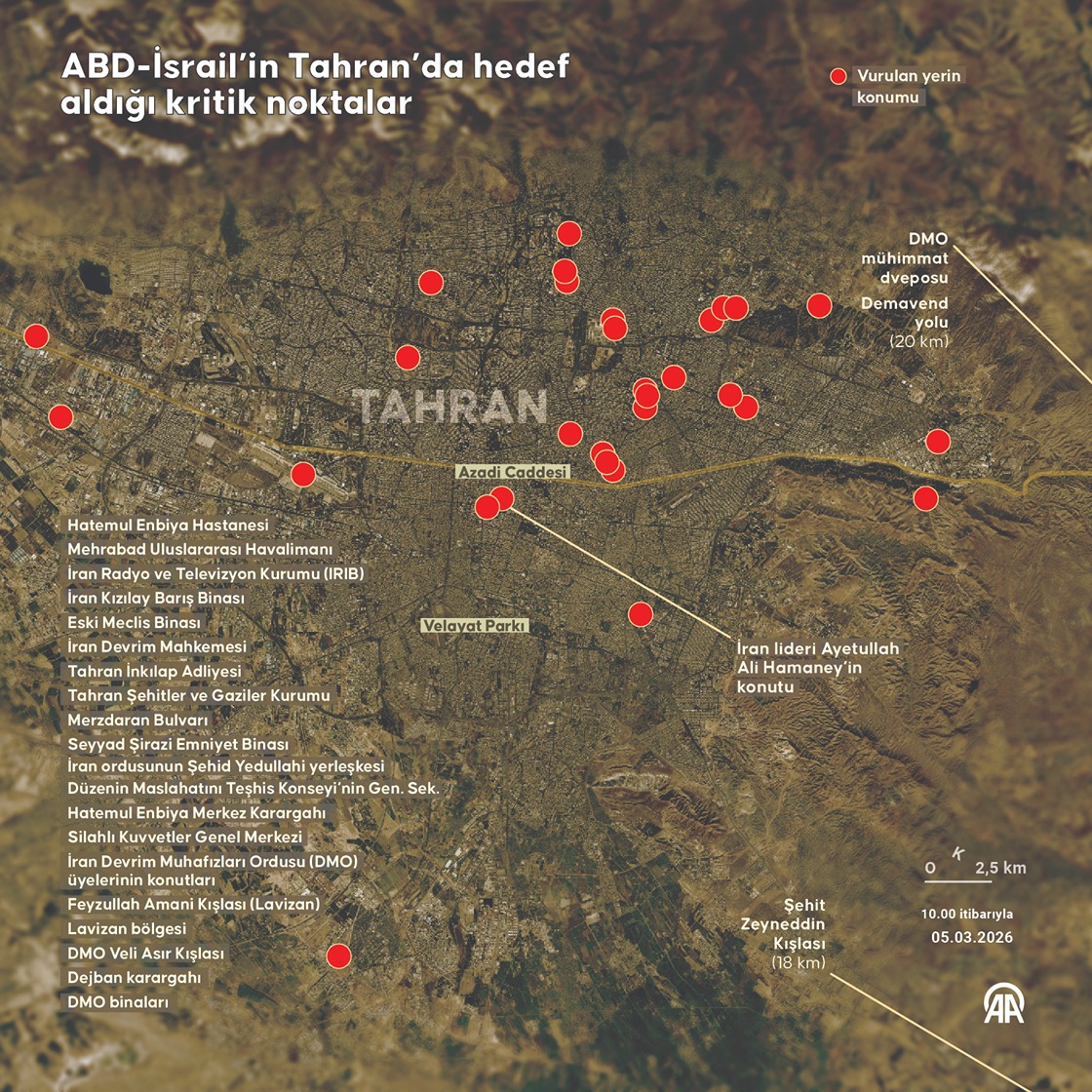 ABD-İsrail’in Tahran’da hedef aldığı kritik noktalar