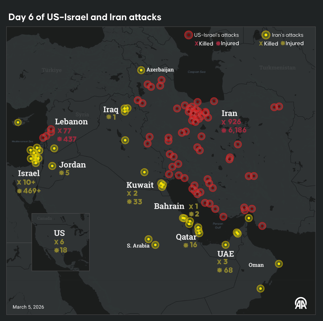 Day 6 of US–Israel and Iran attacks