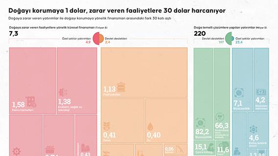 Doğayı korumaya 1 dolar, zarar veren faaliyetlere 30 dolar harcanıyor