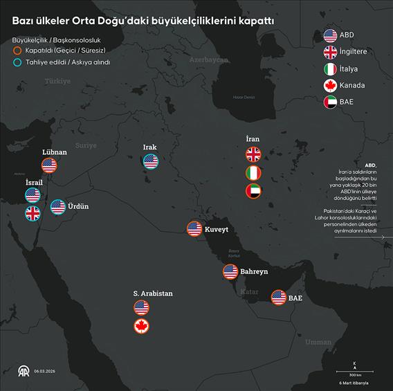 Bazı ülkeler Orta Doğu’daki büyükelçiliklerini kapattı