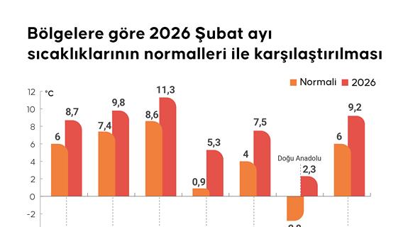 Türkiye geneli şubat ayı ortalama sıcaklıkları