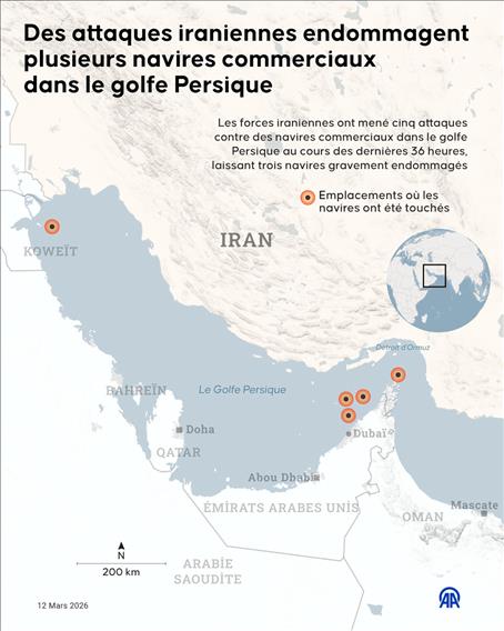 Les attaques iraniennes ont endommagé plusieurs navires commerciaux dans le golfe Persique