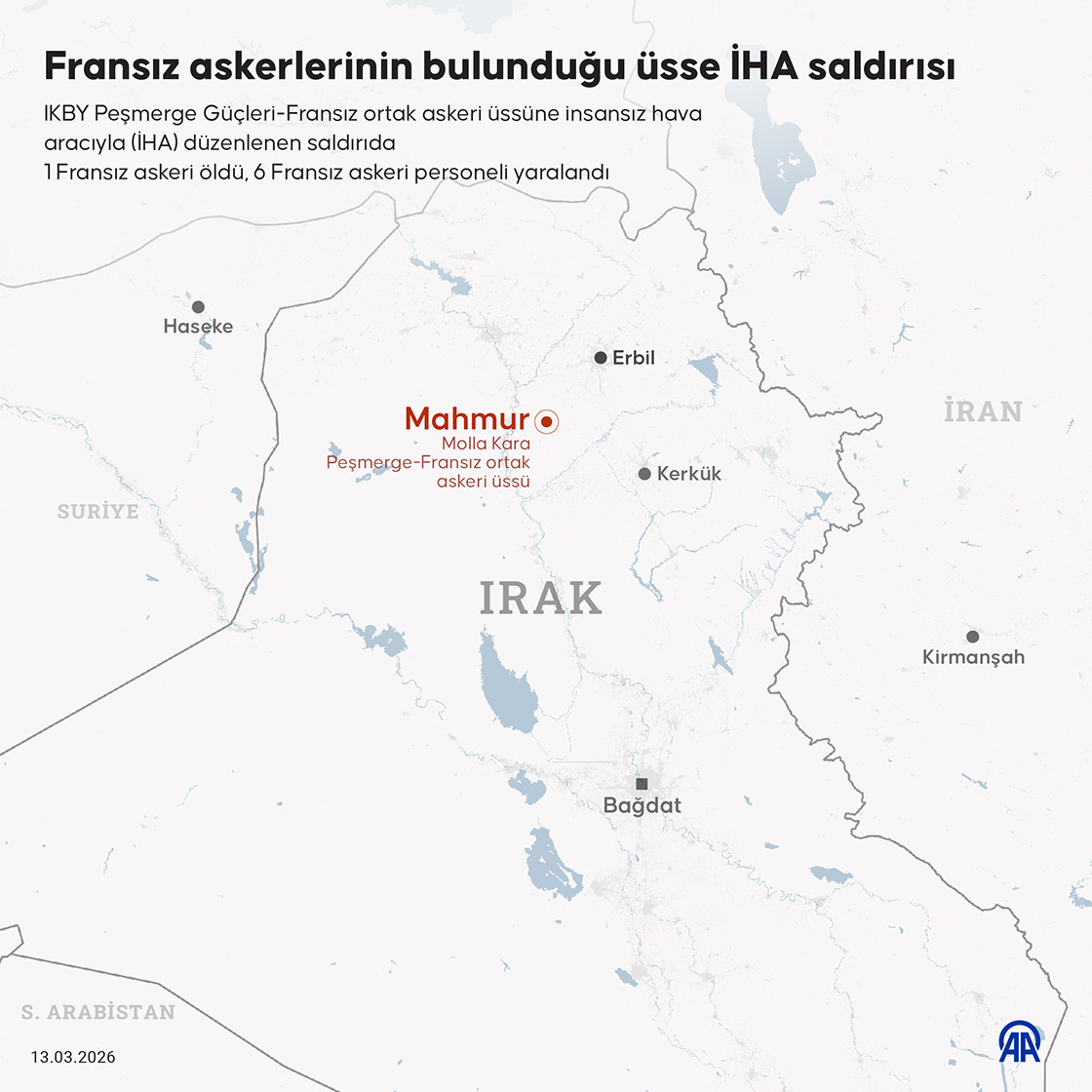 Peşmerge-Fransız askeri üssüne İHA saldırısı