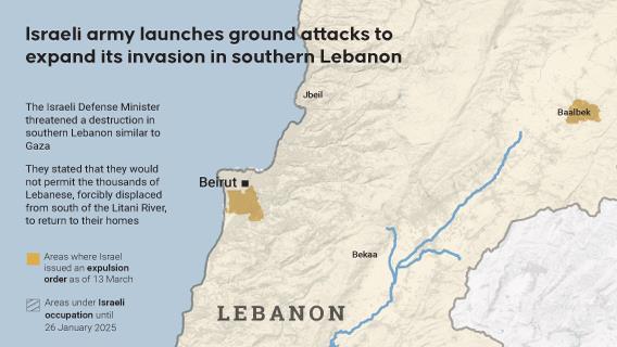 Israeli army launches ground attacks to expand its invasion in southern Lebanon