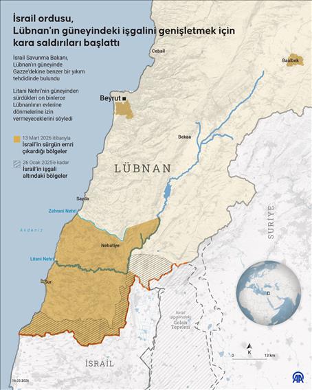 İsrail ordusu, Lübnan'ın güneyindeki işgalini genişletmek için kara saldırıları başlattı
