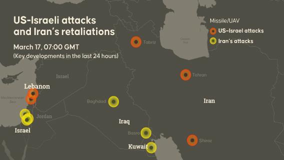 US-Israeli attacks and Iran’s retaliations