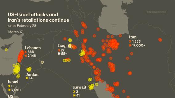 US-Israeli attacks and Iran's retaliations continue