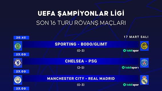 UEFA Şampiyonlar Ligi son 16 turu rövanş maçları