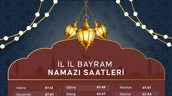 İllere göre bayram namazı saatleri