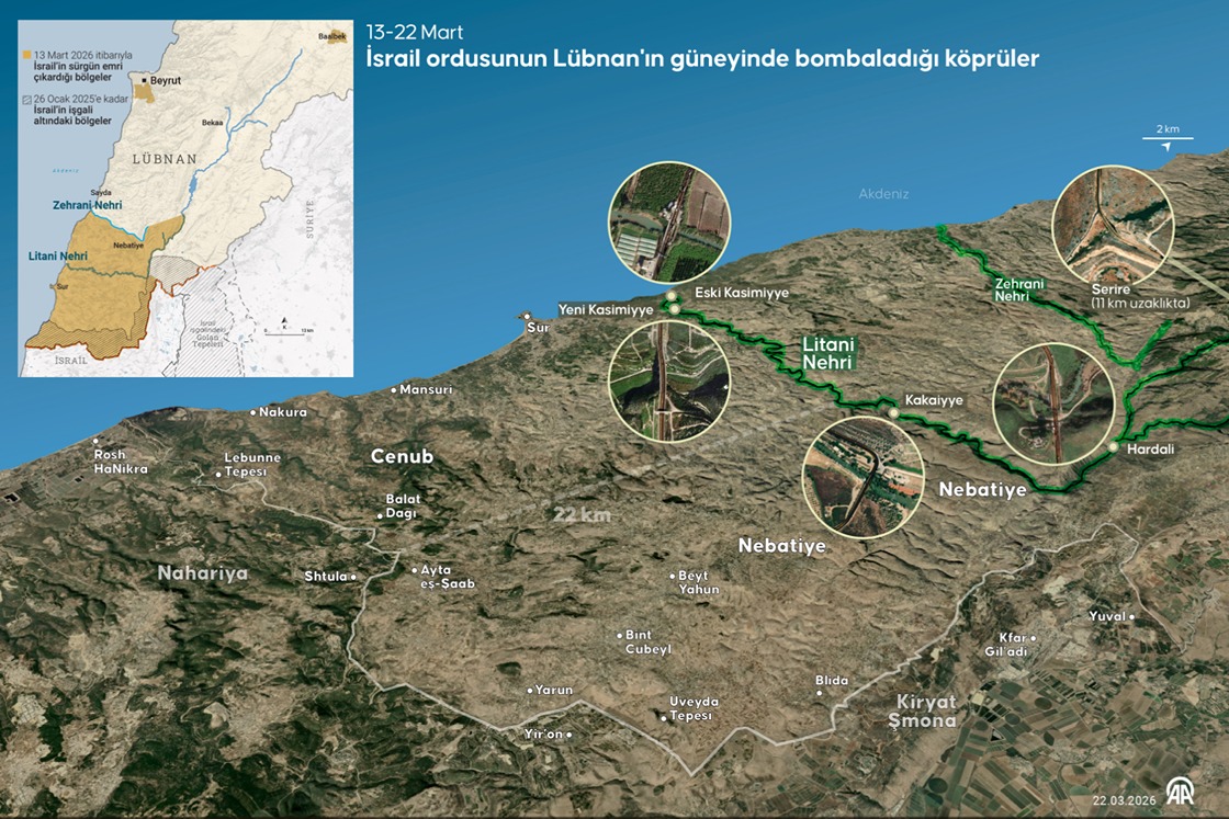 İsrail ordusunun Lübnan'ın güneyinde bombaladığı köprüler
