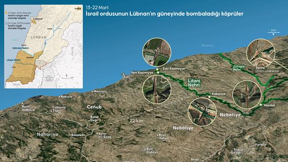 İsrail ordusunun Lübnan'ın güneyinde bombaladığı köprüler