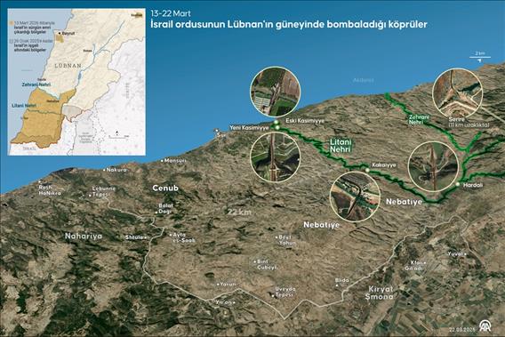 İsrail ordusunun Lübnan'ın güneyinde bombaladığı köprüler