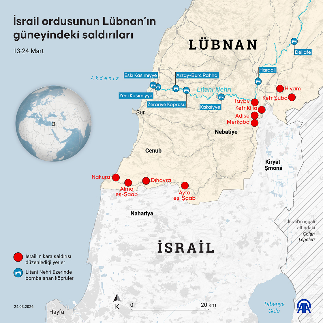 İsrail ordusunun Lübnan’ın güneyindeki saldırıları