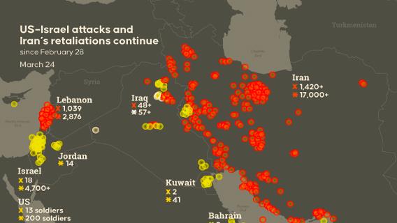 US-Israel attacks and Iran’s retaliation continue across the region