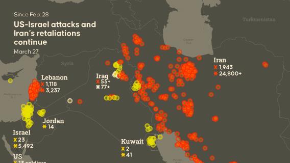 US-Israel attacks and Iran’s retaliations continue March 27