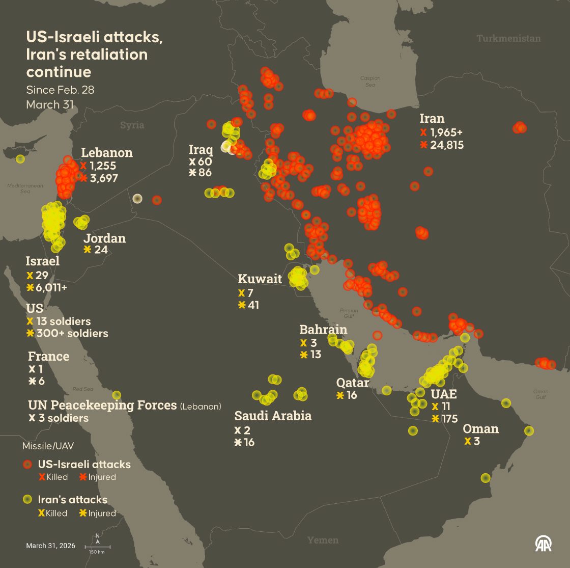 📍 US–Israel strikes, Iran retaliation spread across region