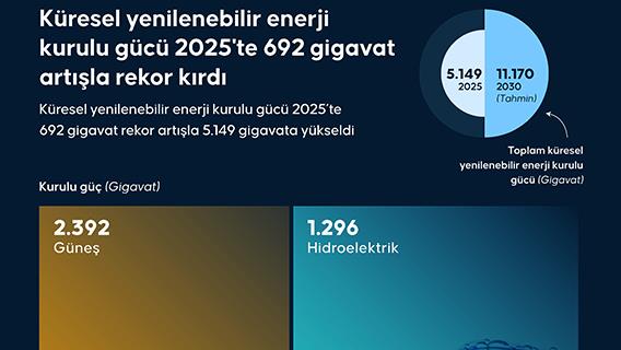 Küresel yenilenebilir enerji kurulu gücü artışı 692 gigavat artışla rekor kırdı