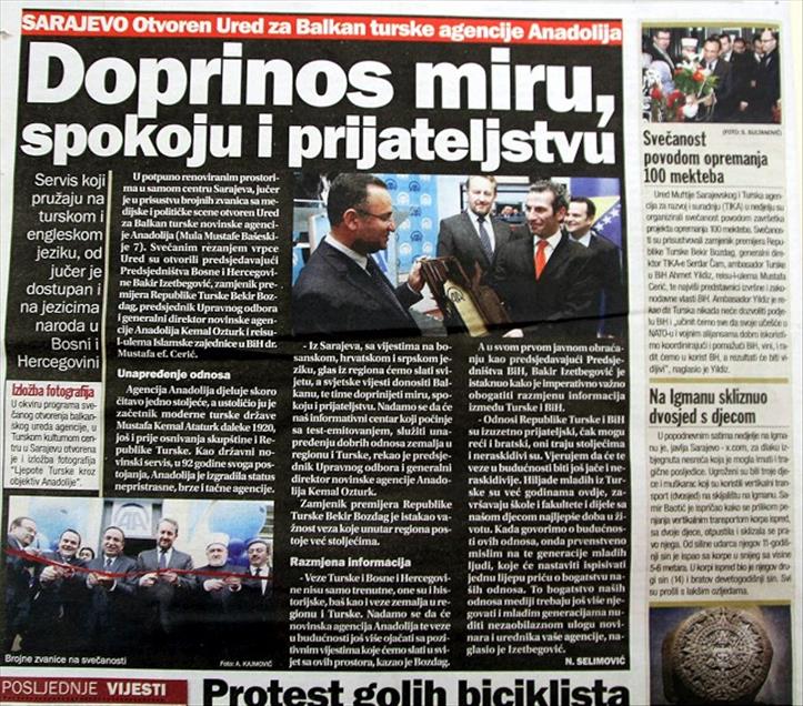 AA'NIN BALKANLAR ACILIMI BOSNA BASININDA GENIS YER BULDU
