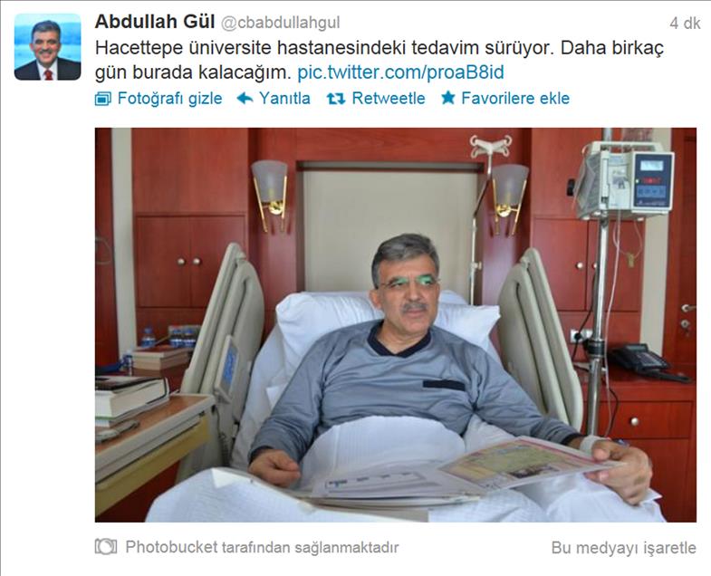 CUMHURBASKANI GUL, BUYUK ZAFER'I HASTANEDEN KUTLADI