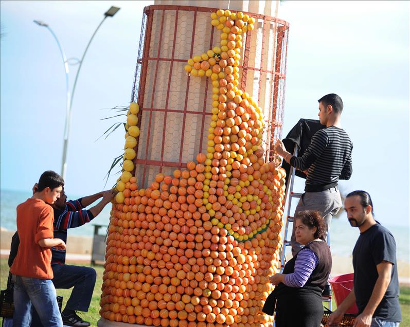 MERSIN CADDELERI NARENCIYEYLE RENKLENIYOR