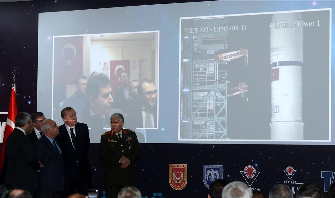 BASBAKAN ERDOGAN, GOKTURK UYDUSU FIRLATMA TORENINDE