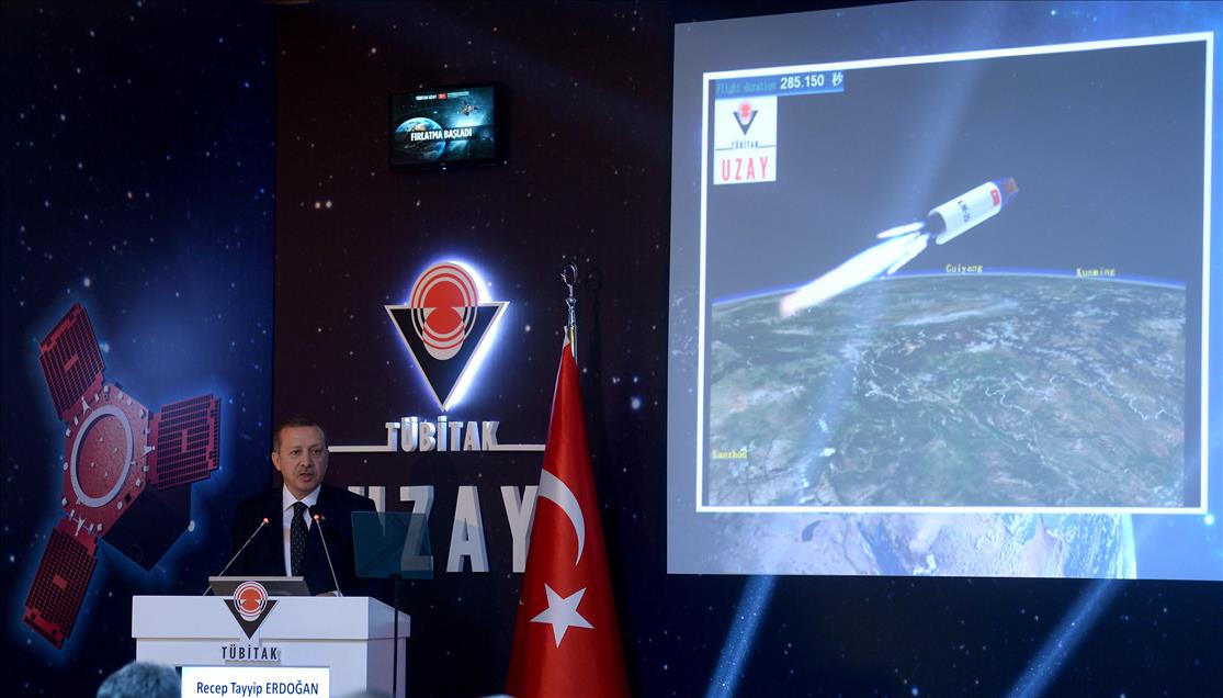 BASBAKAN ERDOGAN GOKTURK UYDUSU FIRLATMA TORENINDE