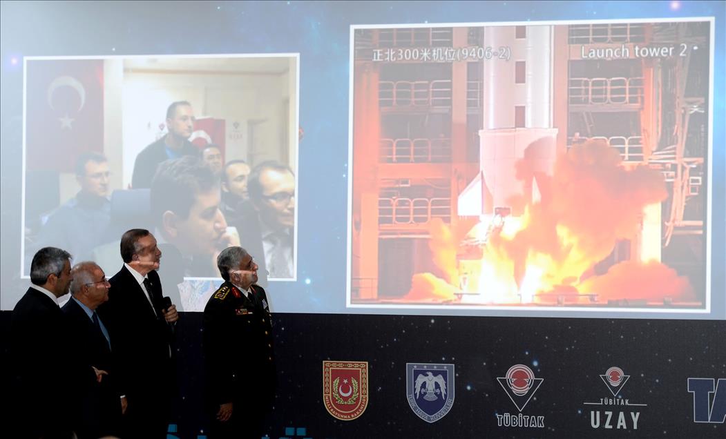 BASBAKAN ERDOGAN, GOKTURK UYDUSU FIRLATMA TORENINDE