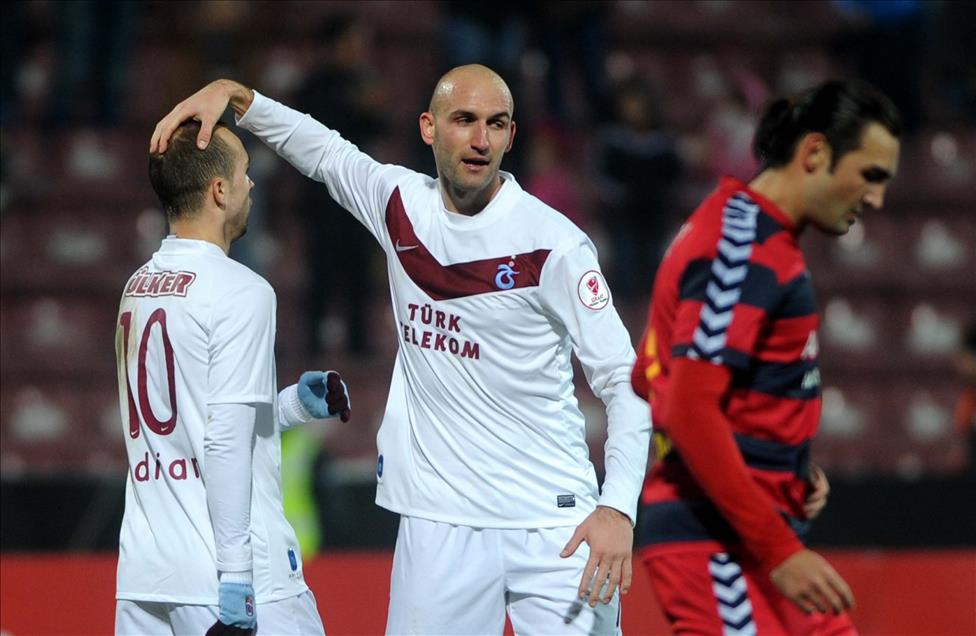 TRABZONSPORLU FUTBOLCULARIN GOL SEVINCI