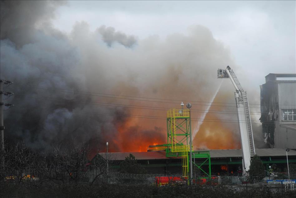 YALOVA'DA ELYAF FABRIKASINDAKI YANGIN