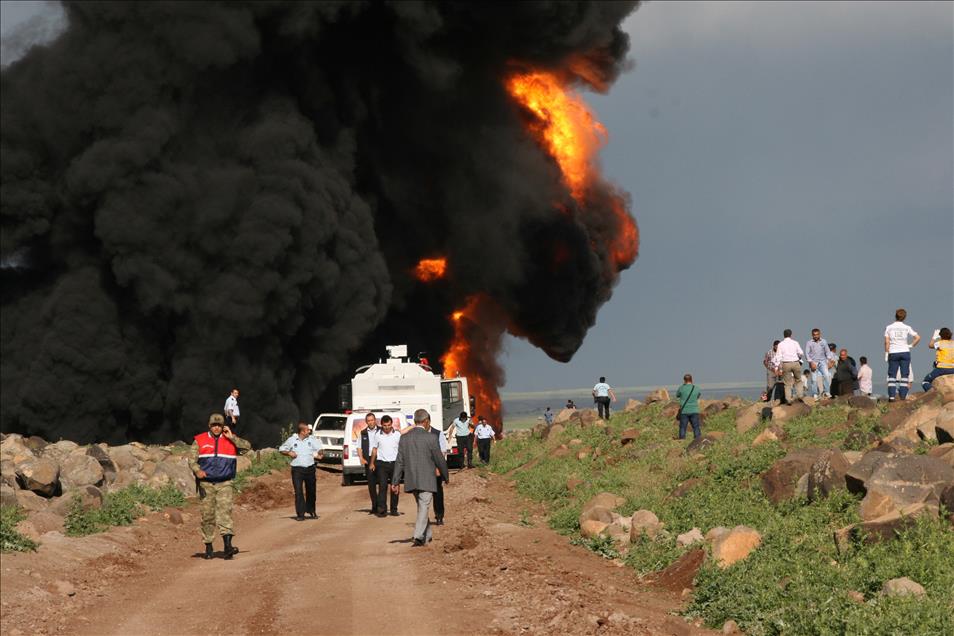 DIYARBAKIR'DA PETROL BORU HATTINDA YANGIN