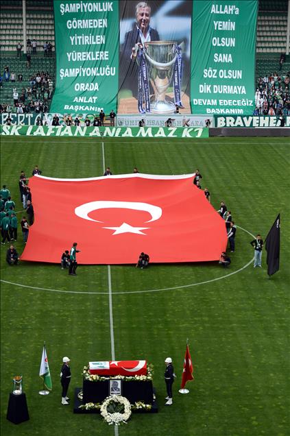 BURSASPOR KULUBU BASKANI YAZICI, SON YOLCULUGUNA UGURLANIYOR