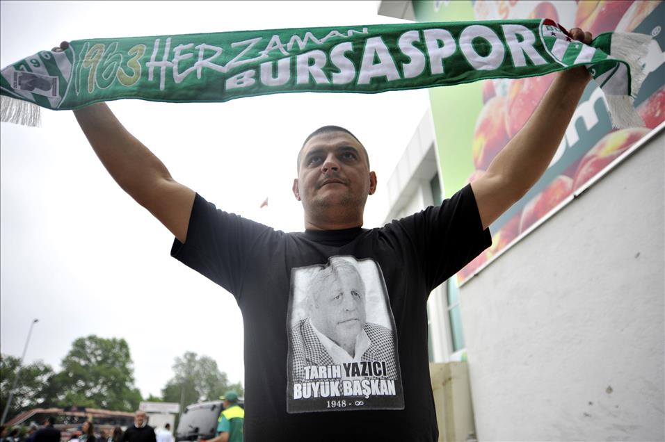 BURSASPOR KULUBU BASKANI YAZICI, SON YOLCULUGUNA UGURLANIYOR