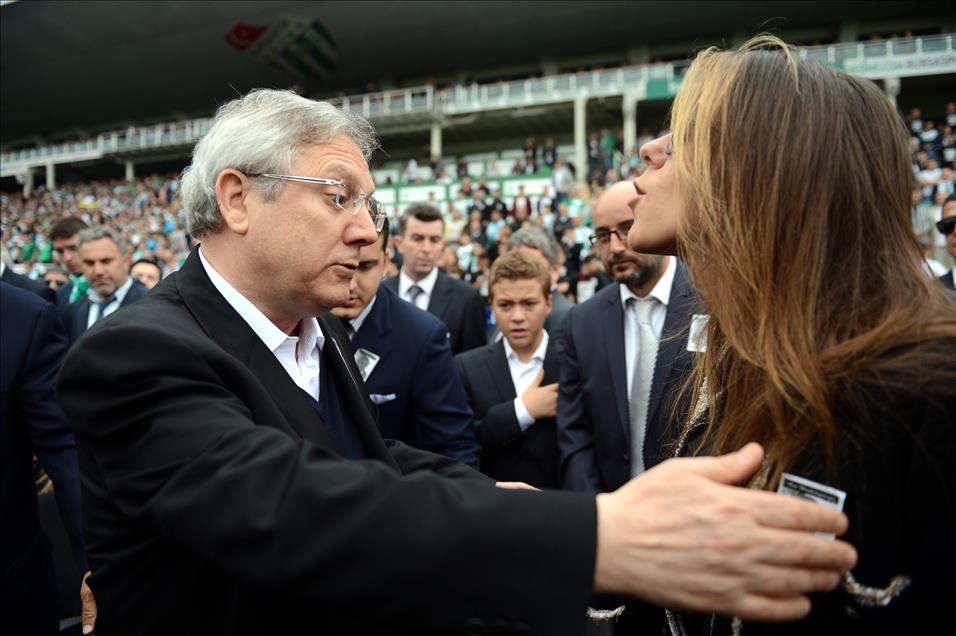 BURSASPOR KULUBU BASKANI YAZICI, SON YOLCULUGUNA UGURLANIYOR